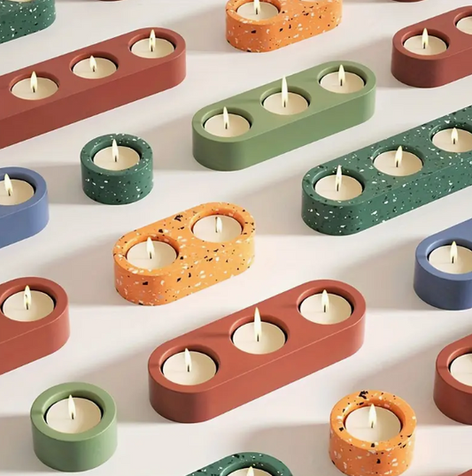 Resincrete Three Tealight Candle Holder (1)